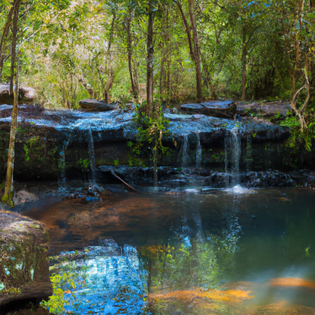 exploring - secret waterfalls of Siem Reap, emerald green pools surrounded by tropical vegetation, tranquil setting, secluded