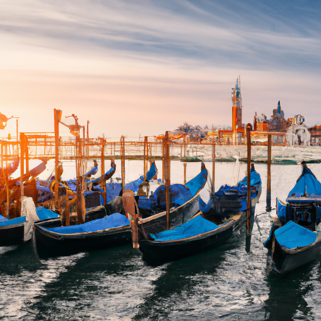 amazing - romantic gondola ride on Venice's Grand Canal at sunset, ornate St. Mark's Basilica with intricate mosaics and marb