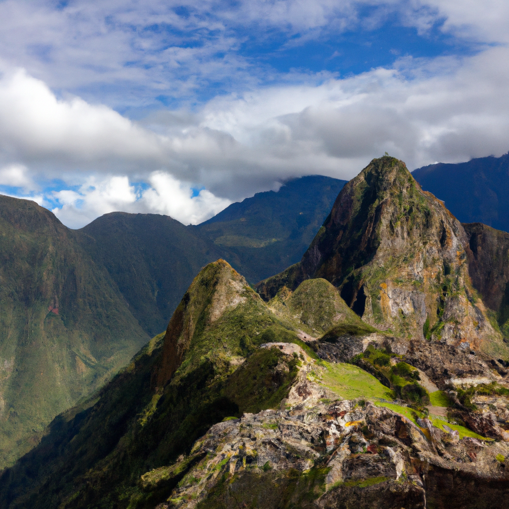 mustvisit - panoramic view of Machu Picchu ruins against the backdrop of the Andes Mountains
