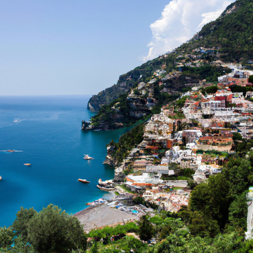 mustvisit - charming coastal town of Positano overlooking the turquoise waters of the Amalfi Coast