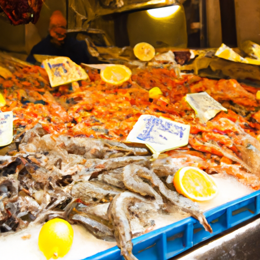 amazing - colorful street food market in Palermo with traditional Sicilian delicacies, cozy trattoria serving authentic Sicil